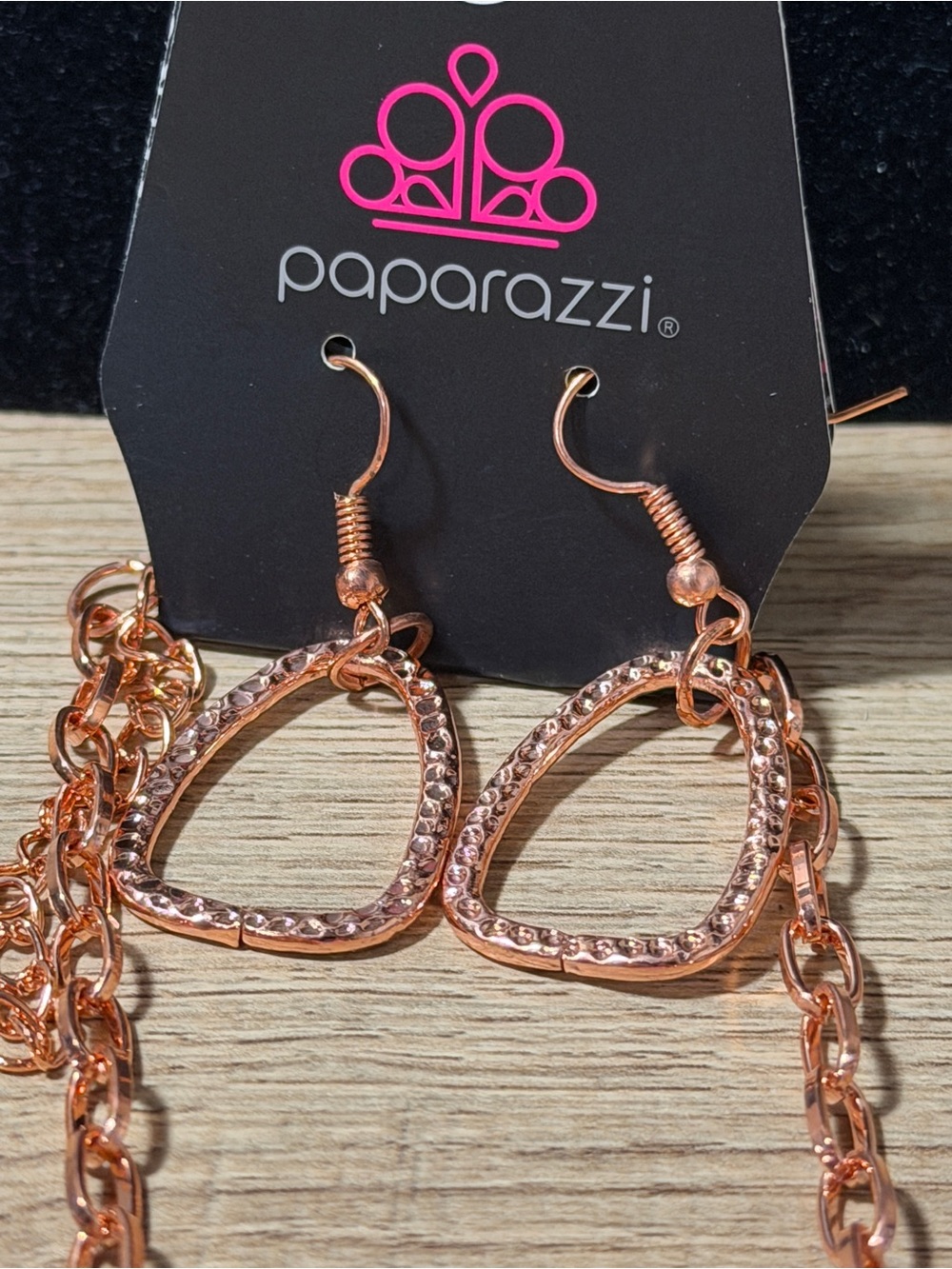Paparazzi Rose Gold Textured Open Teardrop Earrings
